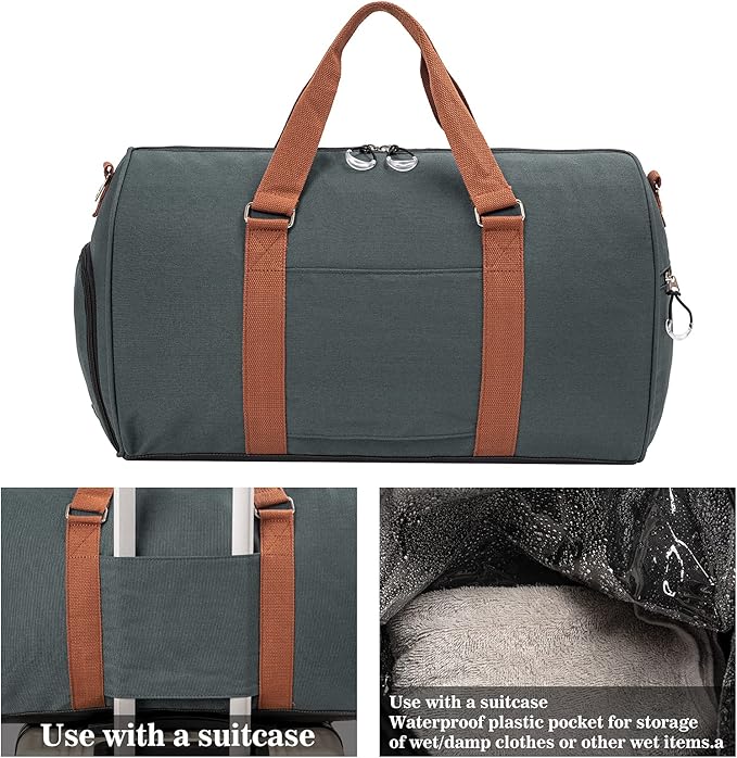 Kuston Sports Gym Bag with Shoe Compartment&Wet Pocket,Travel Duffel bag,Weekend Bag,Workout Bag Suitable for Men and Women