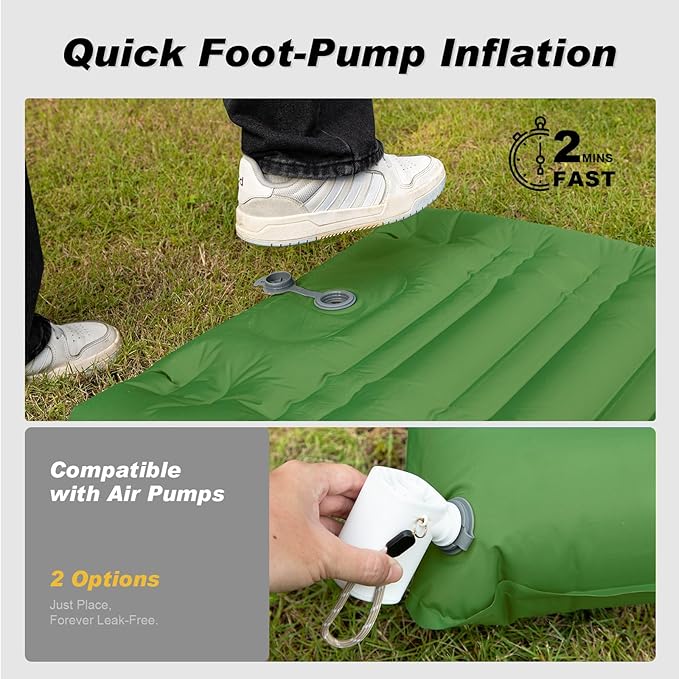 Camping Sleeping Pad, Extra Thickness 4.7 Inch Inflatable Sleeping Mat Ultralight Waterproof Camping Mat with Built in Pump Air Mattress for Backpacking, Hiking, Tent, Travel