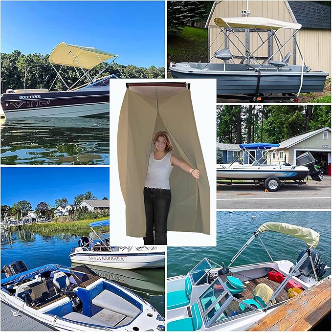 Privacy Tent for Boats - Float Boat Hanging Privacy Curtain Pull-Down Type Suitable for Bimini Top