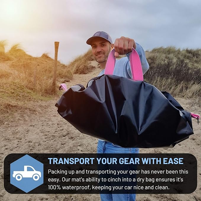 Hang 11 Wetsuit Changing Mat Bag - Surf Changing Mat with Shoulder Strap, Wetsuit Bag Waterproof, Keeps your Wet Suit & Car Clean, Surf Change Gear, Surfing Accessories, Surfing Gifts