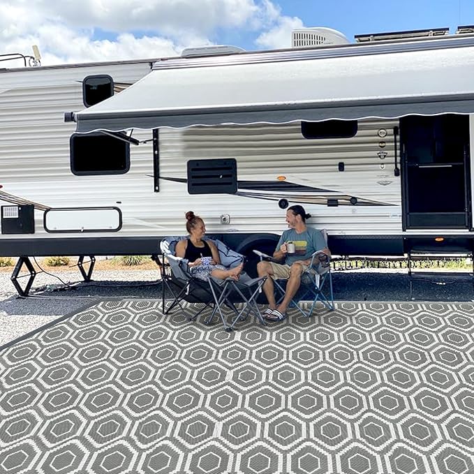 Outdoor Camping Rugs Patios Clearance Plastic Straw Rug Weatherproof Reversible Mats, Large Floor Mat for RV, Backyard, Deck, Picnic, Beach, Trailer, Camping