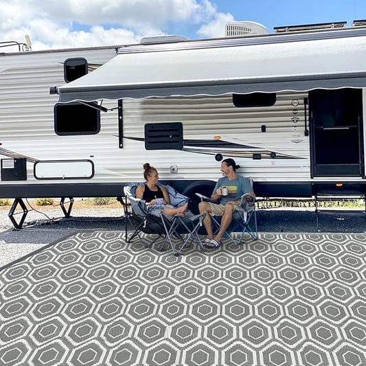 Outdoor Camping Rugs Patios Clearance Plastic Straw Rug Weatherproof Reversible Mats, Large Floor Mat for RV, Backyard, Deck, Picnic, Beach, Trailer, Camping