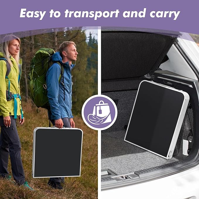 Camping Folding Aluminum Table with Adjustable Legs for Outdoor Travel Beach, Backyards, BBQ, Party and Picnic Foldable Table