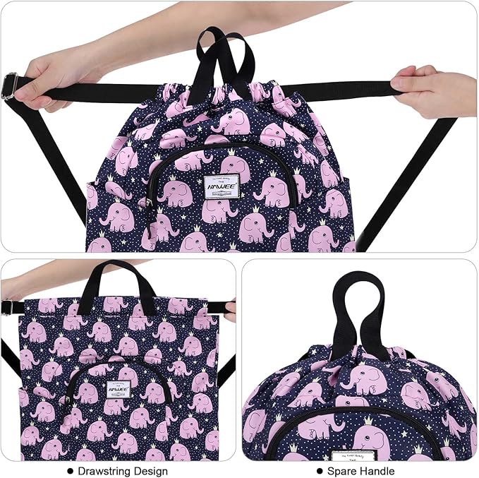 Dry Wet Drawstring Backpack with Shoe Compartment for Women Adjustable Gym Bag