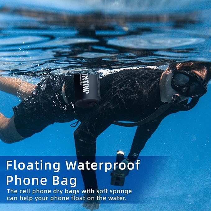 ROCONTRIP Crossbody Waterproof Bag IPX8 Dry Bag With Airtight Zipper Dry Sacks lightweight Portable Swimming Bag For Swimming Kayaking Camping Boating Rafting Fishing Travelling Snorkeling