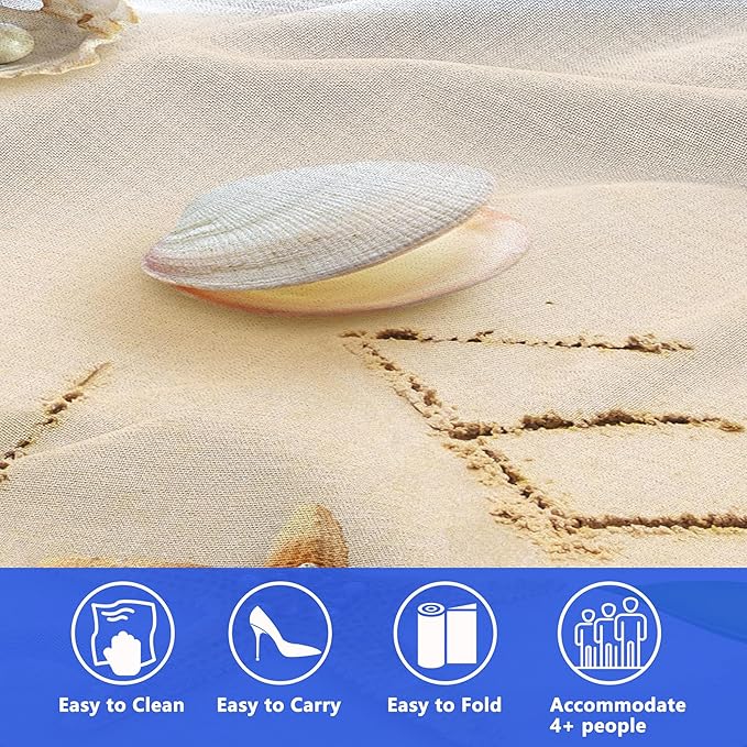 Picnic Blanket, Foldable Waterproof Sand Mat, Extra Large Picnic Blanket Outdoor Picnic Mat Beach Blanket for Park Grass Camping Hiking Travel Family Concerts