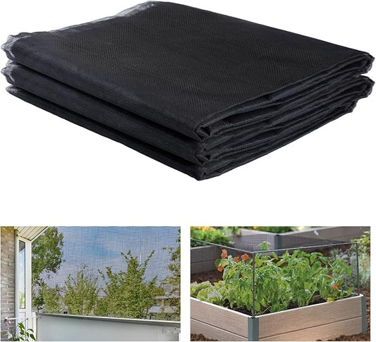 Stronger Garden Mesh Netting - 10 x 12 ft PPT Nano Bird Net Barrier, Mosquito Netting Screen for Outdoor Plants Vegetables Patios Balconies Terraces, Shading Rate 33% (Black)