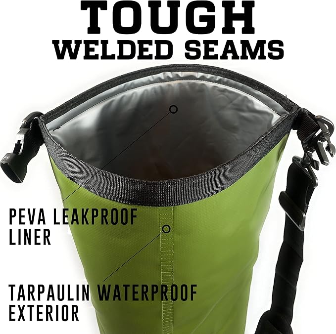 Dry Bag Floating Cooler - Roll Top Insulated Backpack – Portable, Collapsible, Waterproof with Padded Shoulder Strap - Perfect for Kayaking Fishing Beach Hiking -15L