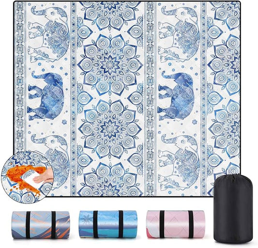 Picnic Blankets 60x80 Portable Family Roll Up Couple Blanket Sand Mats for Beach Fold Up Car Stadium Yoga Matt Lightweight Backpack Blanket Dog Car Seat Cover European Travel Hiking Essential