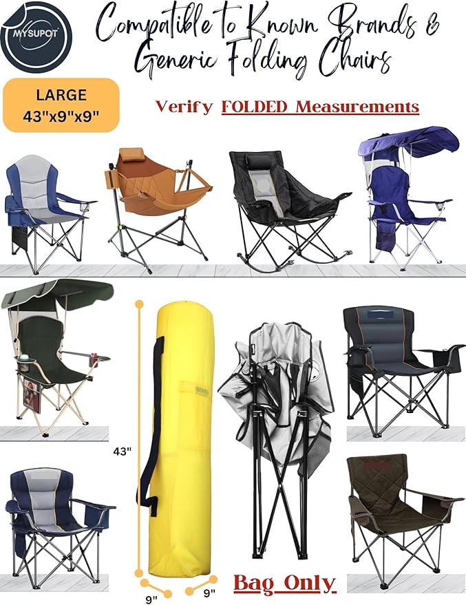 Replacement Bag for Folding Camping Chair, Portable Camp Chair, Hammock, Yoga Mat, Umbrella, Tents, Tripods, Fishing Poles - 420D Oxford Polyester Fabric