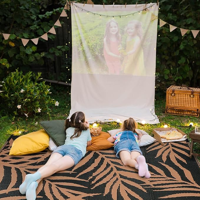 Outdoor Rugs Patio Camping Waterproof - 6x9 Plastic Straw Patio Rug Portable for Campers, Outside RVs Mat, Outdoor Area Carpet for Patios Clearance, Backyard Porch, Balcony, Picnic