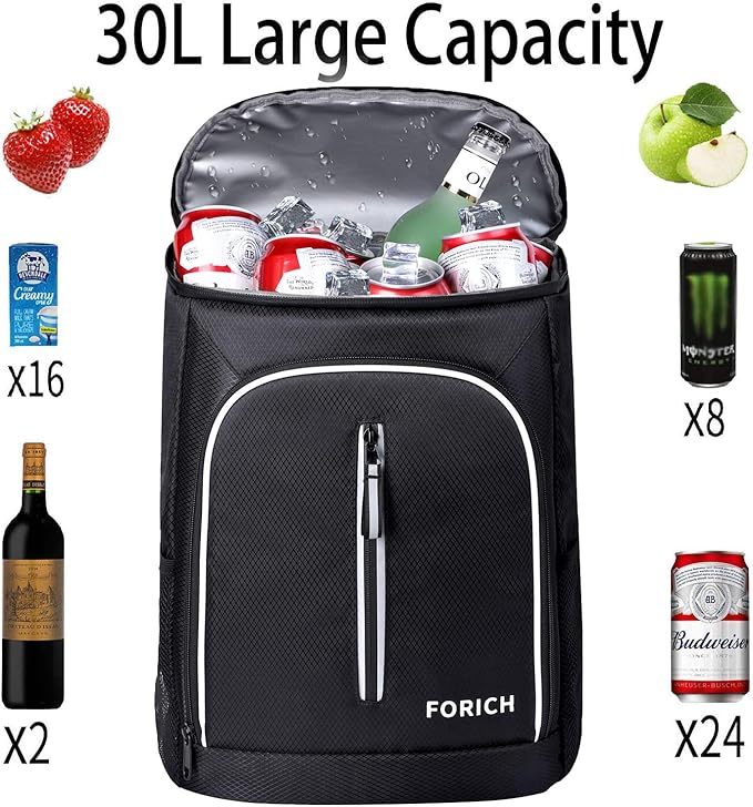 FORICH Soft Cooler Backpack Insulated Waterproof Backpack Cooler Bag Leak Proof Portable Small Cooler Backpacks to Work Lunch Travel Beach Camping Hiking Picnic Fishing Beer for Men Women