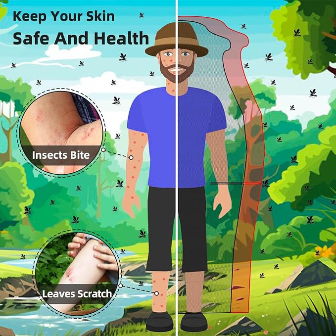 Mosquito Suit, Bug Net Pants & Jacket with Hood, Full Body Bug Suit for Gardening & Outdoor Protection from Bugs, Flies, Gnats, No-See-Ums & Midges, Mosquito Clothing for Women & Men, M Size