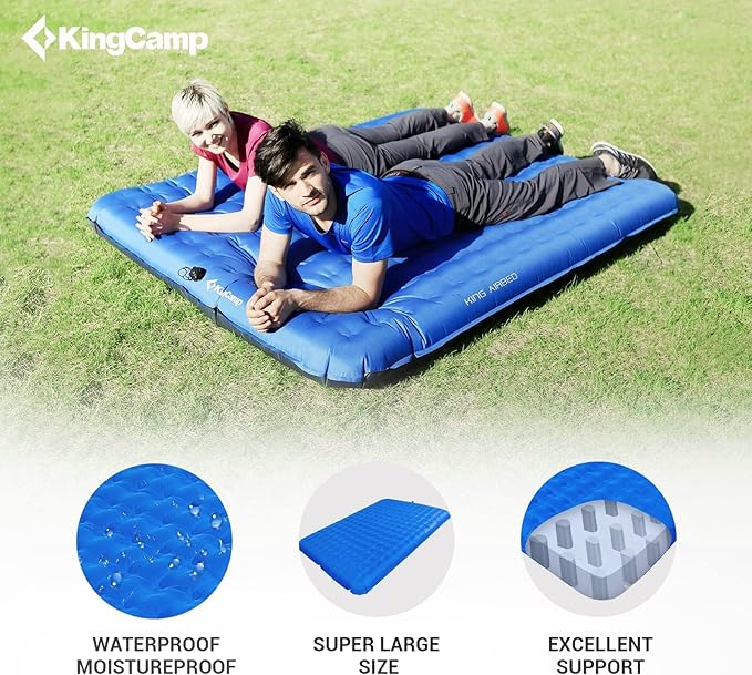 KingCamp Air Mattress Sleeping Pad, Ultra-Lightweight, Compact, and Waterproof Camping Pad for Backpacking, Hiking, and Outdoor Adventures