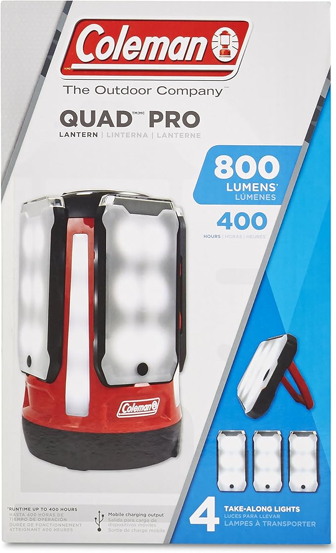 Coleman Multi-Panel LED Lantern: Rechargeable, Water-Resistant, Magnetic Light Panels, Built-In Flashlight, USB Charging Port; Excellent for Camping, Hunting, Emergencies, etc