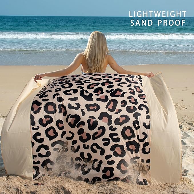Sandproof Waterproof Beach Blanket, 80"x80" Large Beach Mat for 4-6 Adults, Lightweight Quick Dry Windproof Picnic Mat