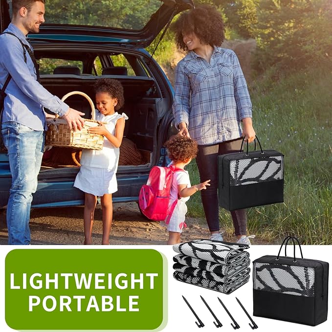 Outdoor Rug 9x12 ft Waterproof, Reversible Outdoor Plastic Straw Rug for Patios Clearance, Outdoor Area Rug Carpet RV Mat for Camping Backyard Deck Porch