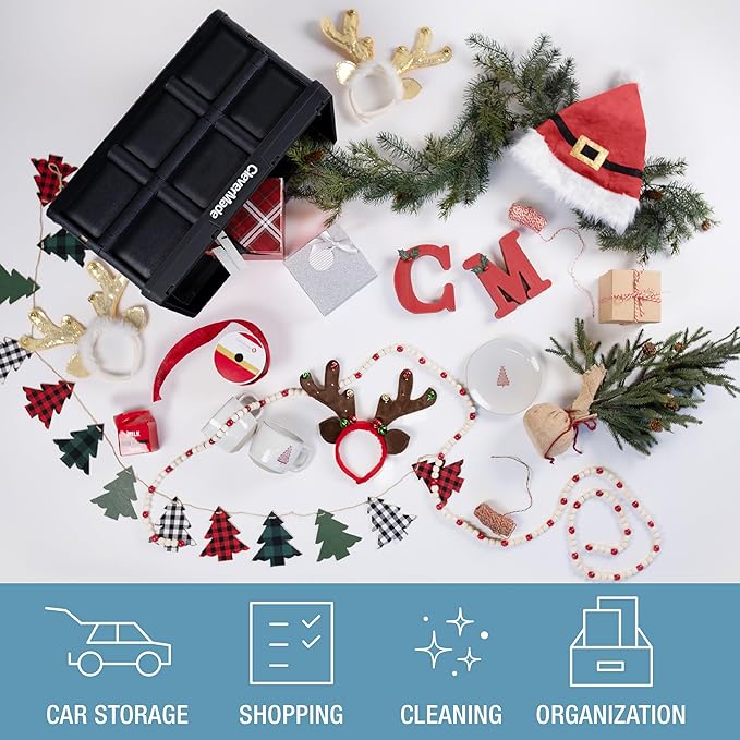 CleverMade Collapsible Storage Bins - Royal Blue 3 Pack 46L - Stackable Containers Heavy Duty Capacity Folding Crates - Space-Saving for Home