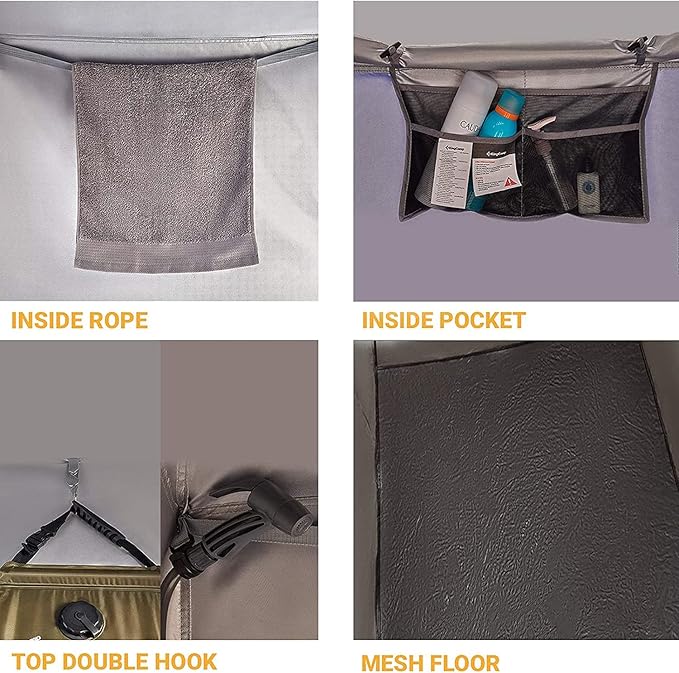 KingCamp Shower Tent, Portable Privacy Tent Outdoor Camping 1/2 Room Toilet Tents with Shower Bag & Dressing Room for Travel Beach Tailgate