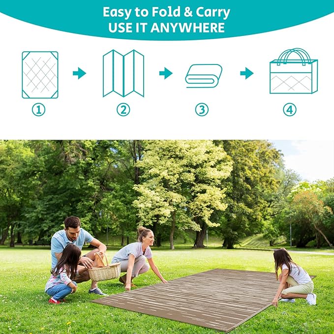 HEBE Outdoor Rug 6'x9' for Patios Clearance Waterproof Patio Mat Plastic Straw Rug Reversible RV Camping Tent Rug Outside Indoor Outdoor Area Rugs for RV,Deck,Beach,Balcony,Camper