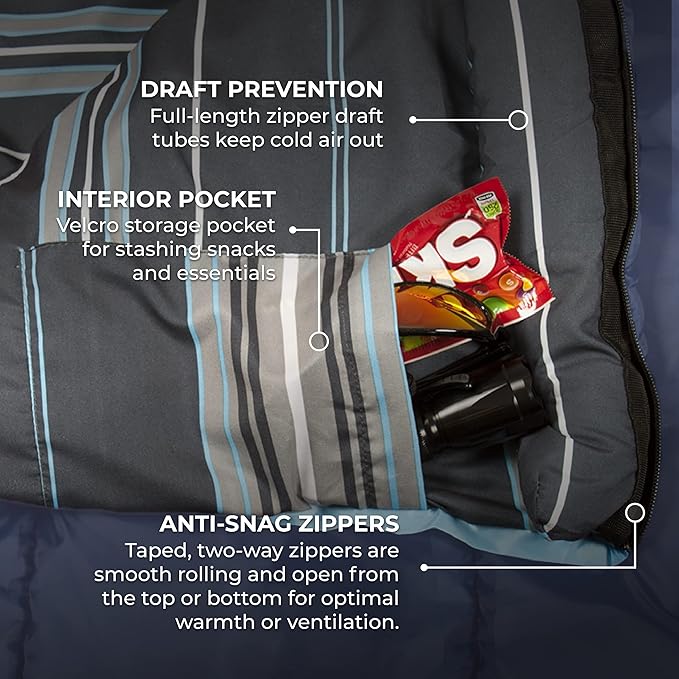 Teton Junior, 20 Degree and 0 Degree Sleeping Bags. Finally, Sleeping Bag for Boys, Girls, All Kids, Warm and Comfortable, for All Camping Weather and Built to Last