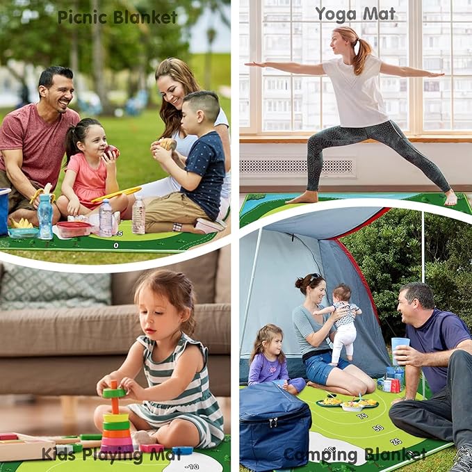 Extra Large Picnic Blankets Waterproof Foldable (80"x 80") Boho Beach Blanket Waterproof Sandproof,3-Layer Thicking Mat Outdoor Packable Camping Blanket