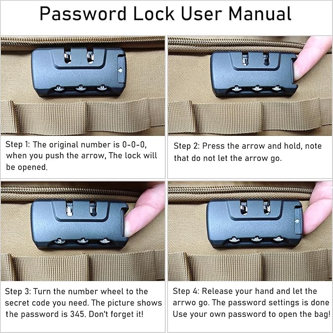 Tactical Camping Storage Bag - 38L Utility Tote Bag Organizer with Combination Lock and Shoulder Strap