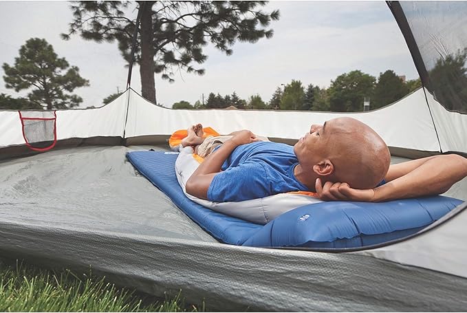 Coleman Self-Inflating Sleeping Pad with Pillow, Lightweight Inflatable Camp Pad with Extra Padding & Quick Deflation, No Air Pump Needed, Great for Camping, Backpacking, Traveling, & More