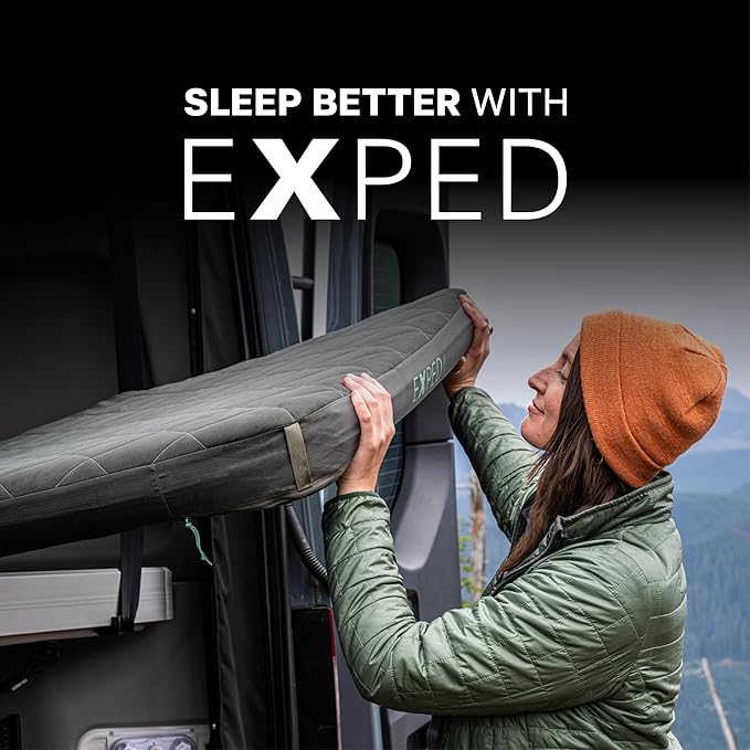 Exped LuxeMat Duo M - Self Inflating Luxury Sleeping Mat, 4” Foam Pad, Pump Included