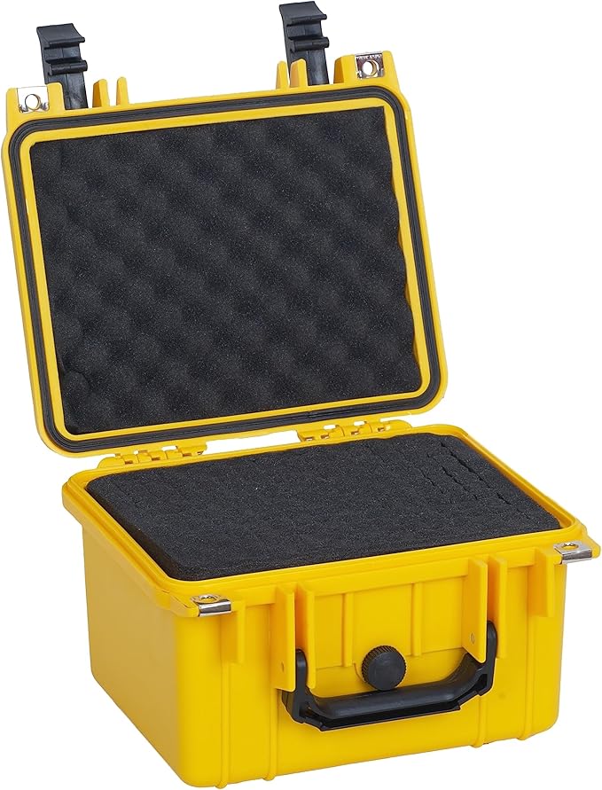 MEIJIA Portable All Weather IP67 Waterproof Camera Case,hard case with Customizable Fit Foam,Fit Use of Drones,Camera,Equipments,10.62 x9.68x6.87inches (Yellow)