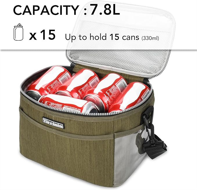 Tirrinia Insulated Lunch Box for Women Men, Leakproof Reusable Lunch Bag Containers for Adult,Working,Office,Lunch Soft Cooler Bag Tote for Picnic Hiking Beach,Olive