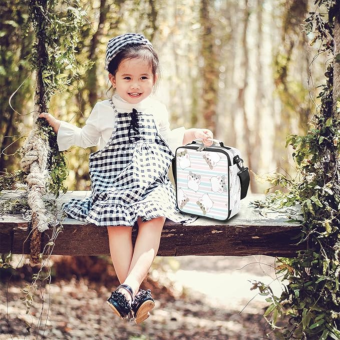 Pardick Cute Hamster Lunch Bag for Girls Boys,Hamster Insulated Lunch Box Kids with Adjustable Shoulder Strap,Waterproof Students Lunch Tote Cooler Bag for School Picnic Travel Outdoor