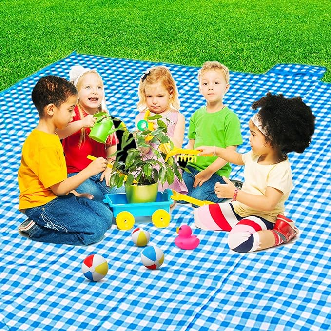 ZHUYNXIR Extra Large Picnic Blanket, 87x87 inch Waterproof Picnic Blanket, Gingham Picnic Mat for Beach, Camping Grass Picnic Blankets.