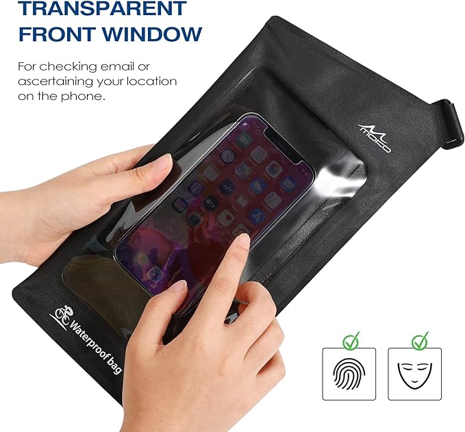 MoKo Waterproof Phone Pouch Wallet Bag, IPX8 Adjustable Sling Chest Crossbody Bag for Men Women Nylon Water-Resistant Dry Bag Case for Water Sports Boating Fishing Cycling Snorkeling Kayaking Beach