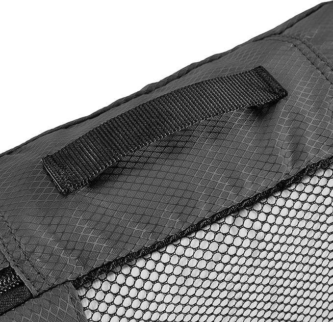 Amazon Basics Small Packing Cubes for Travel, Packing Organizers, 4-Piece-Set With Double Zipper Pulls and Mesh Top Panel, 100% Durable Polyester, Black, 11"L x 6.8"W x 3"H