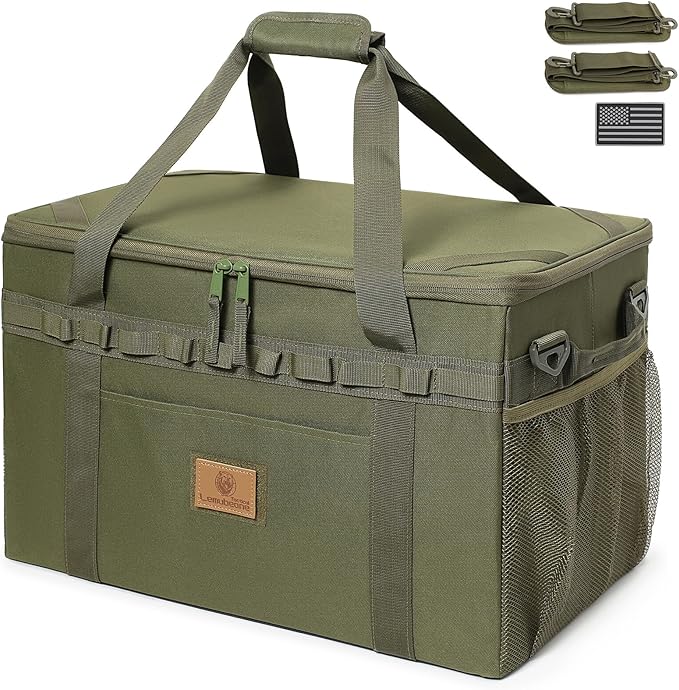 Tactical Camping Storage Bag Utility Tote Bag Camping Kitchen Organizer with Axe Holder & Shoulder Strap