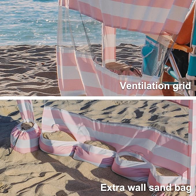 AMMSUN Beach Cabana Sidewall, Additional Privacy Sunwall for AMMSUN 6.2'×6.2' Beach Cabana, Easy Set Up and Take Down