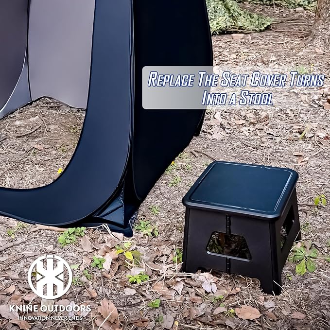 KNINE OUTDOORS Portable Camping Toilets with Height of 10.24", Privacy Tent with Carry Bags, Portable Potty for Outdoors, Washable and Foldable for RV Travel
