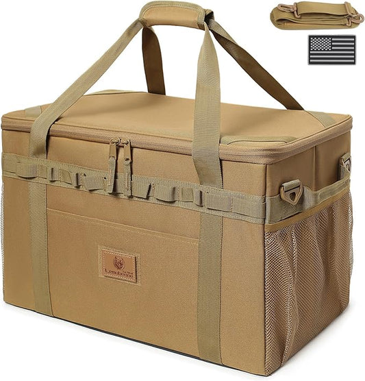 Tactical Camping Storage Bag Utility Tote Bag Camping Kitchen Organizer with Axe Holder & Shoulder Strap