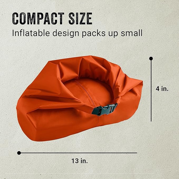 Coleman Kompact Inflatable Camp Sleeping Pad with Built-in Air Valve and Included Carry Bag, No Pump Needed, Textured Grip Bottom Keeps Pad in Place, Premium/Basic