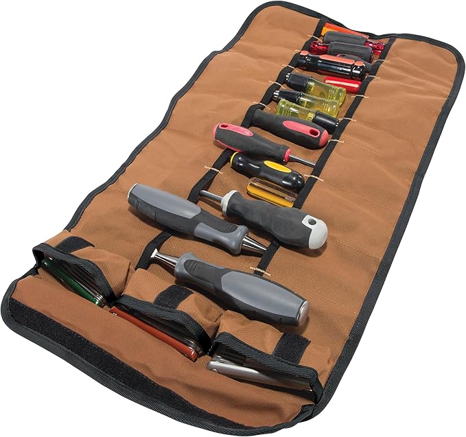 Carhartt 18 Pocket Utility Roll, Durable Water-Resistant Tool Organization Roll Bag