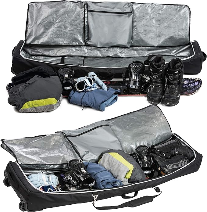 Athletico Conquest Padded Snowboard Bag With Wheels - Travel Bag for Single Snowboard and Snowboard Boots