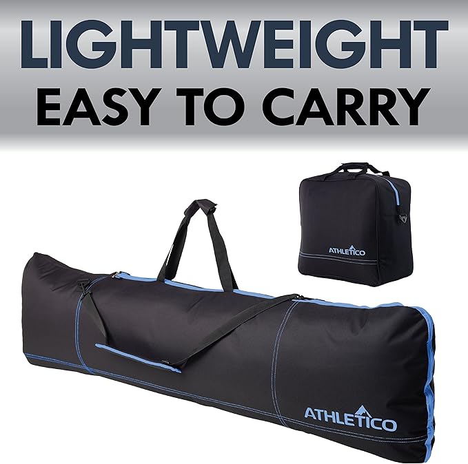 Athletico Two-Piece Snowboard and Boot Bag Combo | Store & Transport Snowboard Up to 165 CM and Boots Up To Size 13 | Includes 1 Snowboard Bag & 1 Boot Bag (Black)