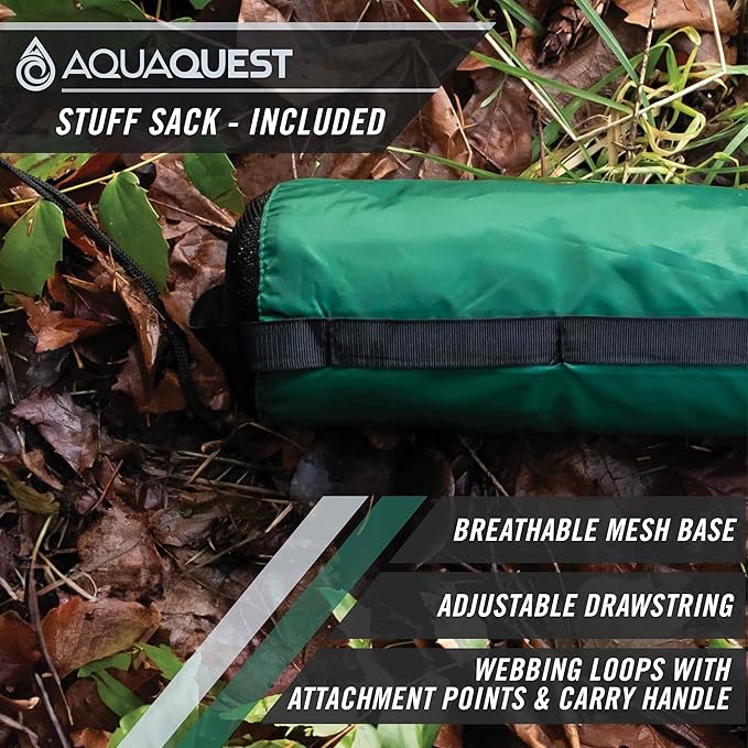 AquaQuest Safari Camping Tarp - Lightweight Durable Rain Fly - Waterproof Camping Essentials for Hiking, Backpacking & Hammock