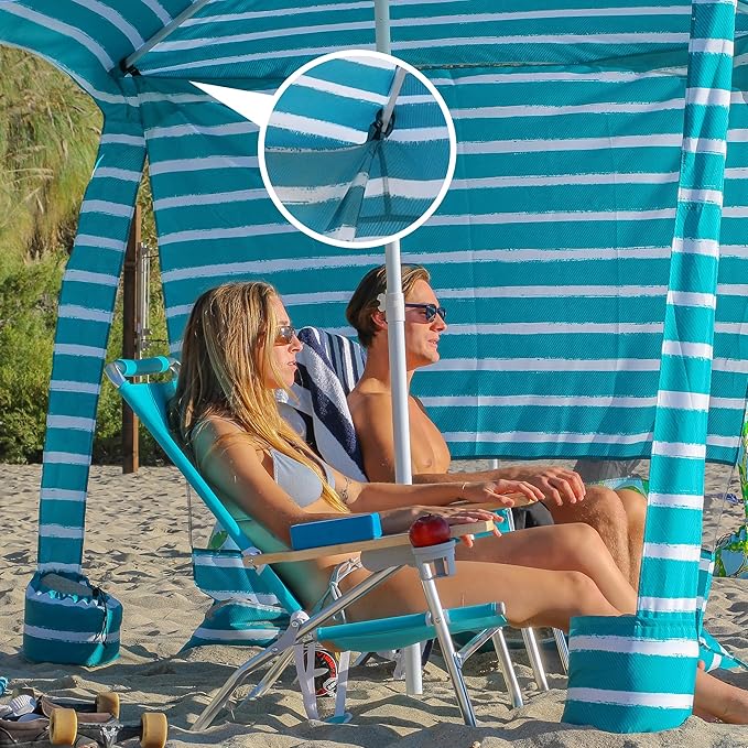 AMMSUN Beach Cabana Sidewall, Additional Privacy Sunwall for AMMSUN 6.2'×6.2' Beach Cabana, Easy Set Up and Take Down