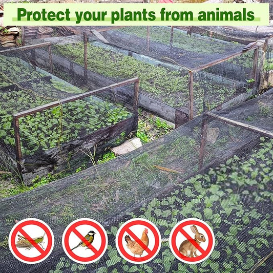 Stronger Garden Mesh Netting - 10 x 33 ft PPT Nano Bird Net Barrier, Mosquito Netting Screen for Outdoor Plants Vegetables Patios Balconies Terraces, Shading Rate 33% (Black)