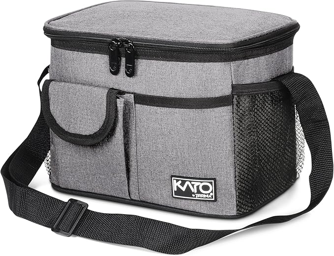 Tirrinia Insulated Lunch Box for Women Men, Leakproof Reusable Lunch Bag Containers for Adult,Working,Office,Lunch Soft Cooler Bag Tote for Picnic Hiking Beach,Gray