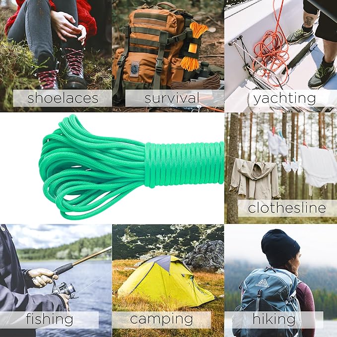 TECEUM Heavy Duty Rope 1000 – 1000ft / 200ft / 100ft / 50ft – 40+ Colors – Utility Rope for Survival & Camping Gear – Nylon String, Camping Rope, para Cord, Utility Nylon Rope, Tent Cord