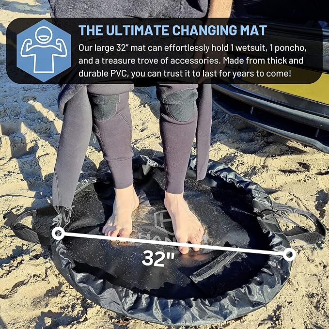 Hang 11 Wetsuit Changing Mat Bag - Surf Changing Mat with Shoulder Strap, Wetsuit Bag Waterproof, Keeps your Wet Suit & Car Clean, Surf Change Gear, Surfing Accessories, Surfing Gifts