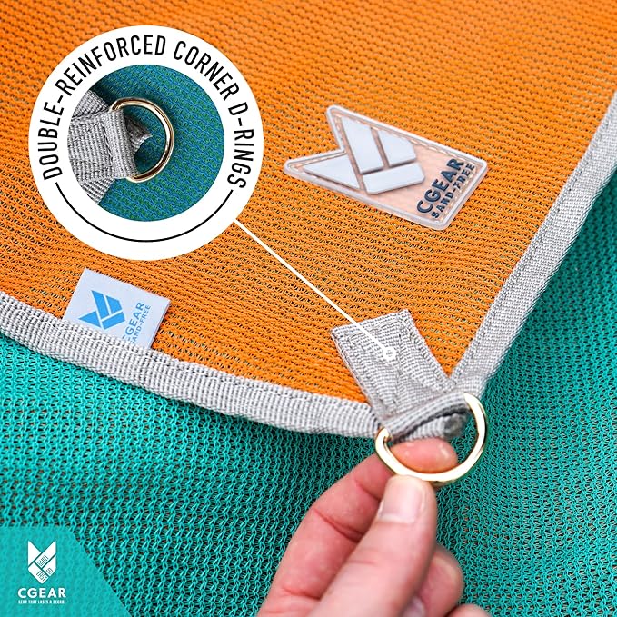 CGEAR Original Sand-Free Outdoor Rug Camping Mat - Water-Resistant & Anti-Fade Material - Military-Grade - Reversible Design - Area Rug for Beach, RV, & Picnics - Includes Travel Bag